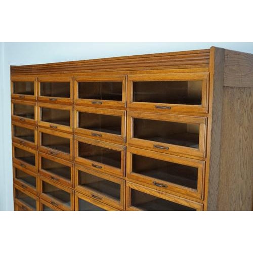 Large English Haberdashery Shop Cabinet with Glass Fronted Drawers, 1920s For Sale - Image 9 of 18