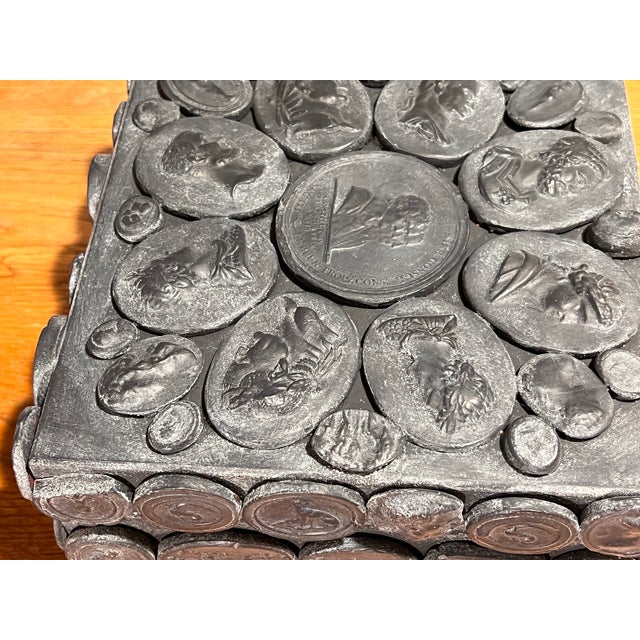 Faux Stone Italian Grand Tour Style Classical Intaglio Decorated Custom Table Box For Sale - Image 10 of 10