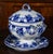 Blue and White Pearl Porcelain Soup Tureen with Plate from Wedgwood, Set of 2 For Sale - Image 4 of 15