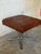 1970s Square Patchwork Brown Leather Ottoman With Chrome Base Vintage Mid-Century Modern 1970s For Sale - Image 5 of 10
