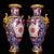 Chinese Pair of Chinese Cloisonné Vases | Gilt Bronze Handles & Taotie Mask Motif For Sale - Image 3 of 9