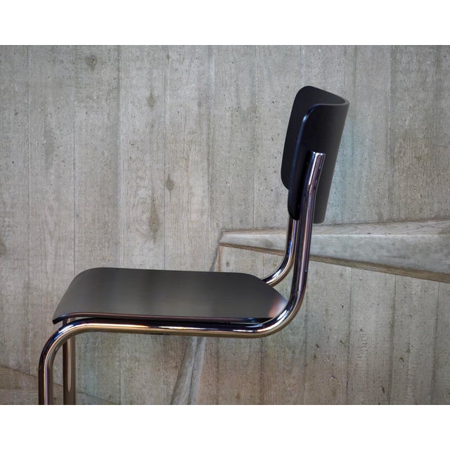 Black S43 Cantilever Chairs by Mart Stam & Marcel Breuer for Thonet, 2010s, Set of 4 For Sale - Image 12 of 13