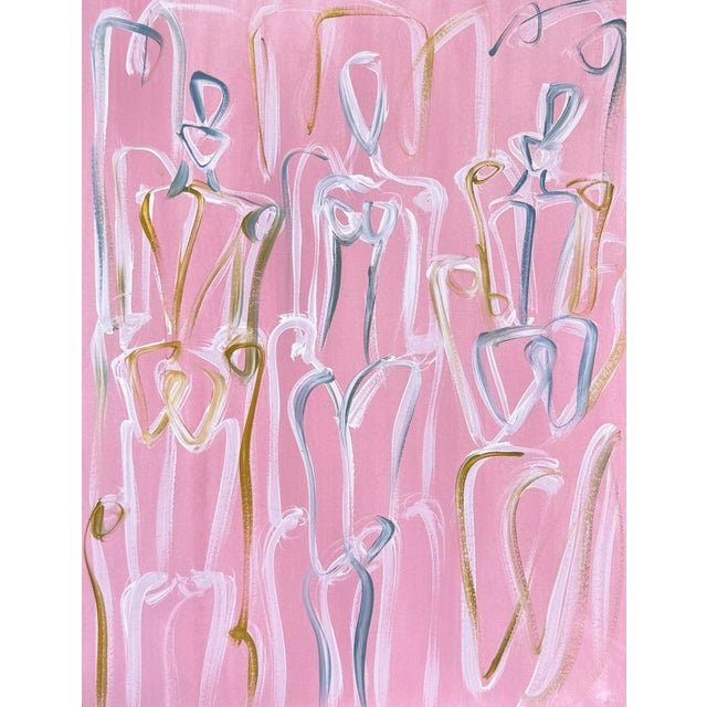 Abstract original gouache figure study on paper by Charleston artist Haley Mathewes