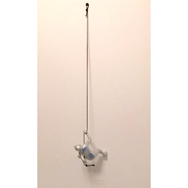 The Climbing Man- Hanging Wall Art in Silver- Position 1 For Sale - Image 4 of 5