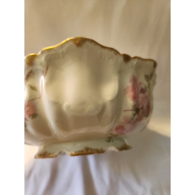 Victorian Antique Haviland Limoges Baltimore Rose 10" Square Salad Bowl For Sale - Image 3 of 12