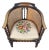 Antique English Oak Caned Tub Chair With Floral Needlepoint Seat, Circa 1910 For Sale