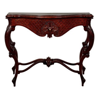Italian Rococo Style Carved Console Table, Early 20th Century For Sale