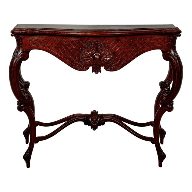 Italian Rococo Style Carved Console Table, Early 20th Century For Sale