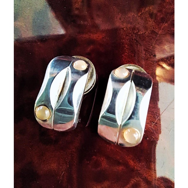 1990s Vintage Ear Clips in Sterling Silver by Maria Berntsen for Georg Jensen, 1990s, Set of 2 For Sale - Image 5 of 12
