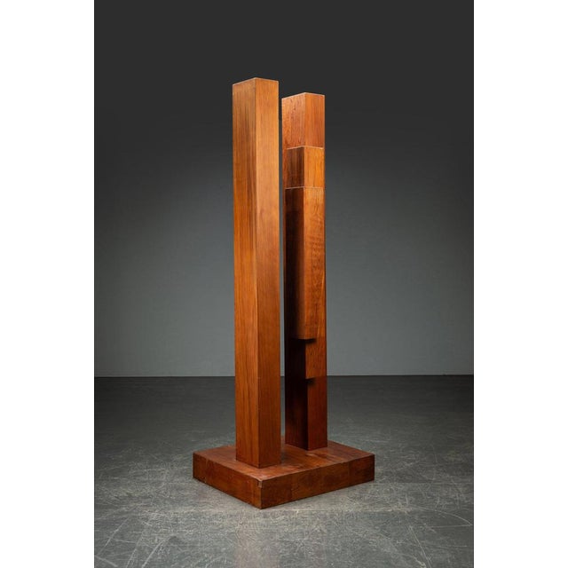 Brown Jan Hoog, Constructivist Sculpture, Wood For Sale - Image 8 of 18