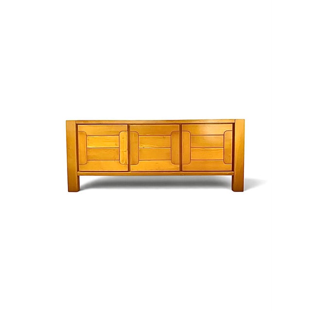 Wood Brutalist Sideboard in Elm for Maison Chauvin, France, 1970s For Sale - Image 7 of 7