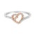 Contemporary 10K Rose Gold over .925 Sterling Silver 1/5 Cttw Diamond Two Tone Open Heart Promise or Fashion Ring (I-J Color, I2-I3 Clarity) - Size 6-1/2 For Sale - Image 3 of 7