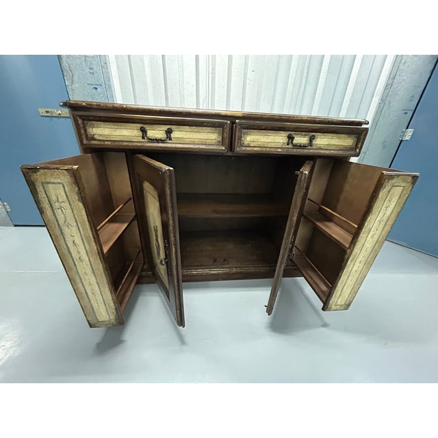 Rustic European Drexel Heritage French Accents Painted Buffet Sideboard For Sale - Image 3 of 9