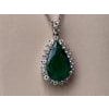15 Ct Pear Hydro Emerald & 4 Ct Diamond Pendent/Necklace 18 Kt White Gold For Sale - Image 16 of 18