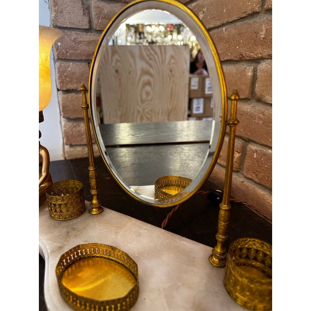 1920s Art Deco Vanity/Dressing Table Lamp and Plateau Set. For Sale - Image 9 of 12