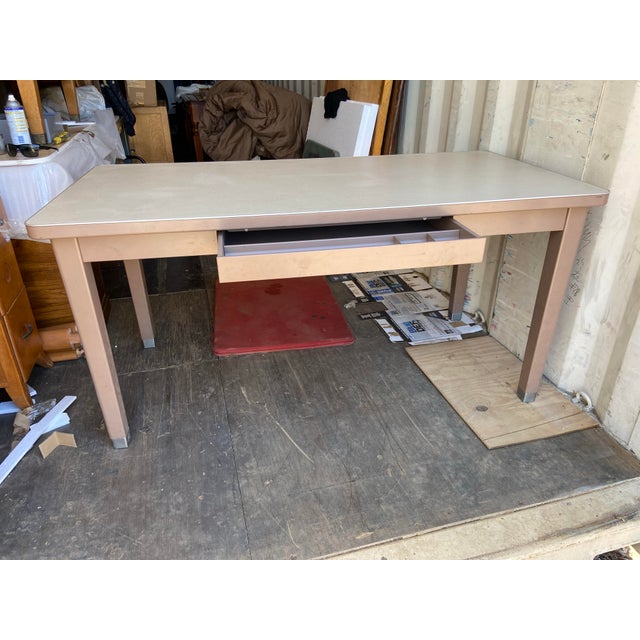 Metal 1970s Vintage Mid Century Modern Metal Tanker Desk For Sale - Image 7 of 12