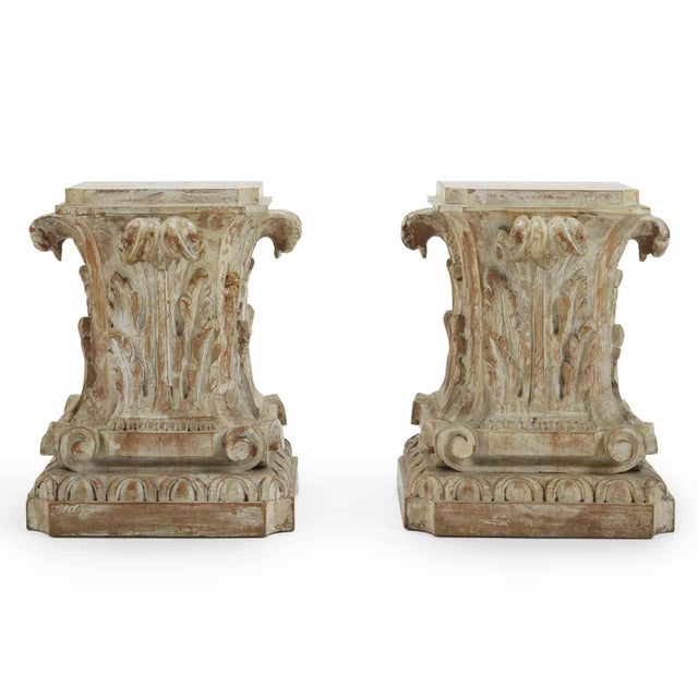 Carved Acanthus Leaf Capitals, Florence, 1900, Set of 2 For Sale - Image 10 of 10