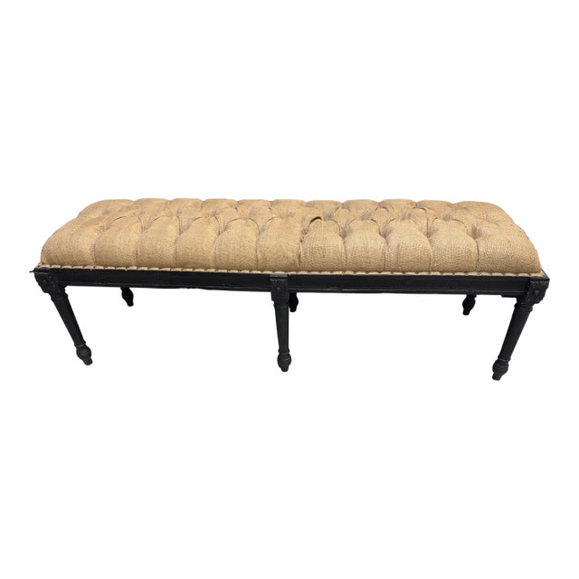 Louis XVI Style Ebonized Banquette Bench - Arhaus For Sale