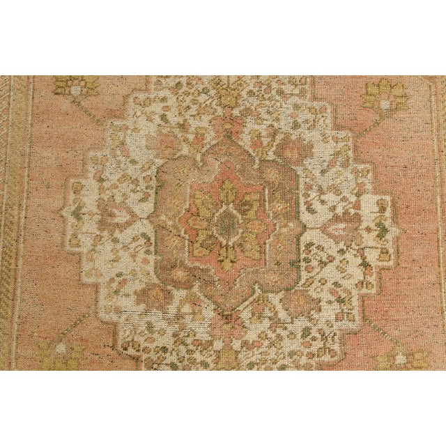 Vintage Muted Turkish Oushak Rug With Faded Blush Field and Neutrals For Sale - Image 10 of 10
