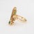 1960s 60s Vintage Emerald Scroll Ring Sz 6 14k Gold Band Cocktail Fine Jewelry For Sale - Image 5 of 7
