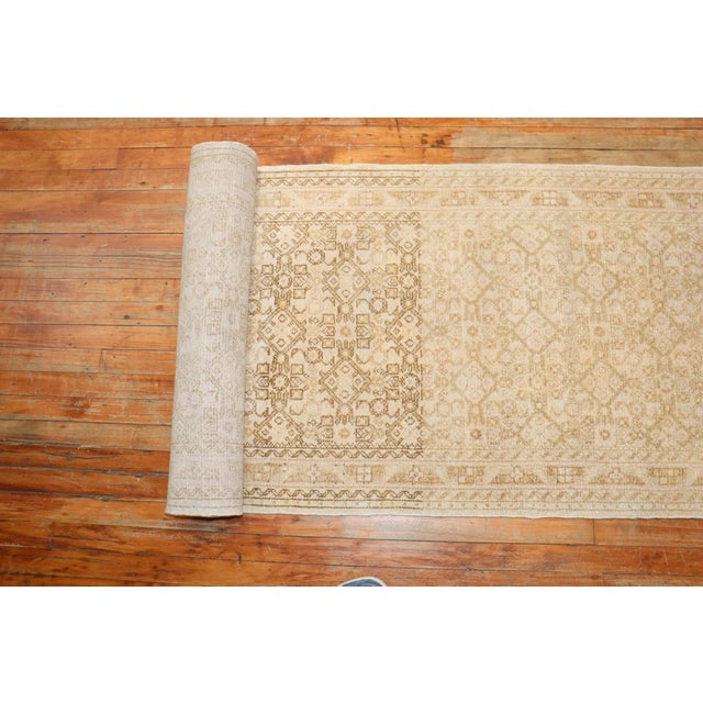 Vintage Persian Soft Brown Cream Runner - 2'8" X 22'6" For Sale In New York - Image 6 of 8
