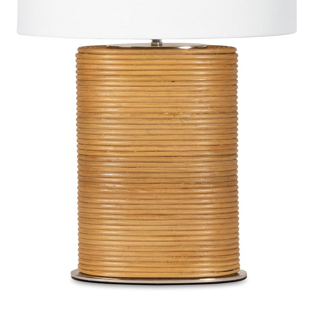2020s Resort Bamboo Wrapped Bedside Table Lamp For Sale - Image 5 of 7