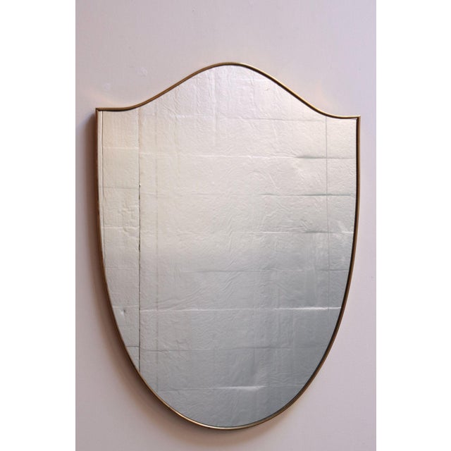 Mid-Century Modern Italian Modernist Ramati Shield Mirror by Vetreria Bonardi For Sale - Image 3 of 15