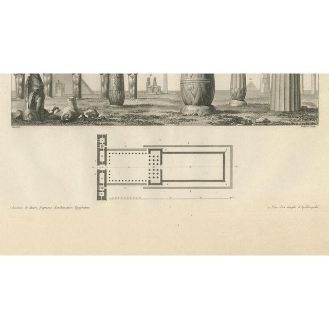 Early 19th Century Dominique Baron Vivant Denon, Egypt Temple Ruins with Architectural Plan, 1802, Engraving on Paper For Sale - Image 5 of 9