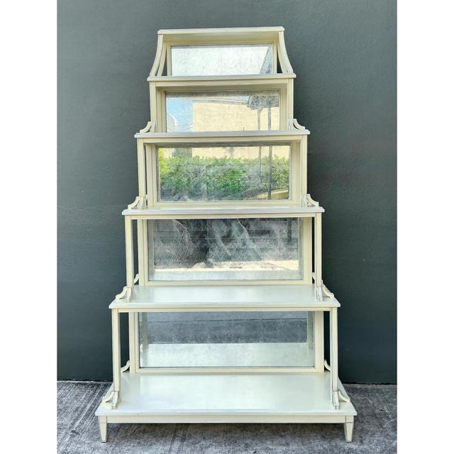 Vintage Charlotte Moss Regency Mirror Back Etagere For Sale - Image 4 of 12