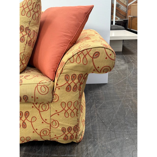 Orange Queen Size Shabby Chic Bespoke Sleeper Sofa For Sale - Image 8 of 12