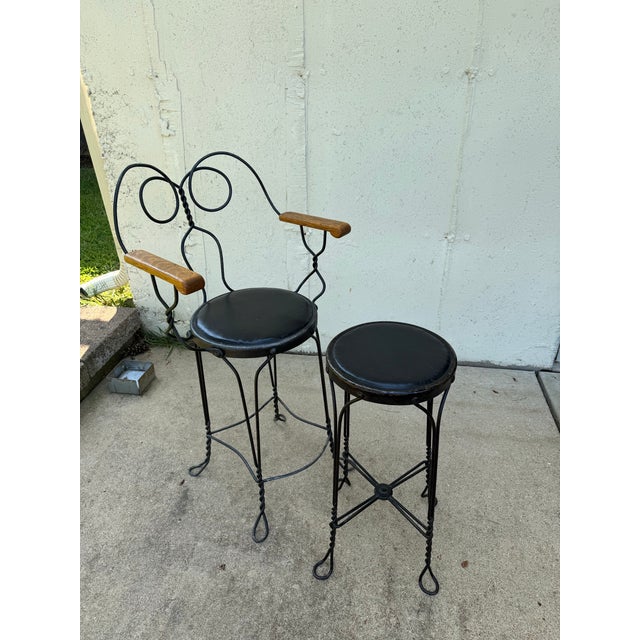 Early 20th Century Early 20th Century Ice Cream Parlor/#8m Billiard Chairs For Sale - Image 5 of 9