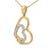 Haus of Brilliance Gold Vermeil Diamond Accent Double Heart Pendant Necklace For Sale - Image 4 of 4