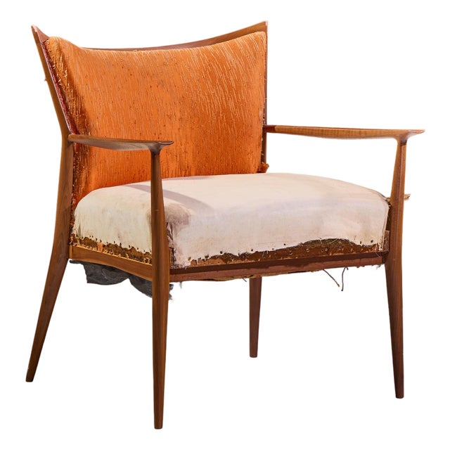 Paul McCobb for Directional Mid Century Walnut Lounge Chair For Sale