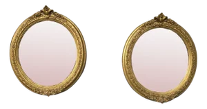 English Oval Gilt Wall Mirrors, 1880, Set of 2