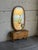 Brown Vintage Danish Oak Entryway Console Table & Oval Mirror Set With Brass Details For Sale - Image 8 of 10