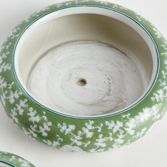 Early 21st Century Imperial Lotus Low Pots Large, Set Of 2 For Sale - Image 5 of 5
