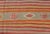 Orange Turkish Kilim Vintage Rug With Assorted Stripe Design in a Variety of Colors For Sale - Image 8 of 13