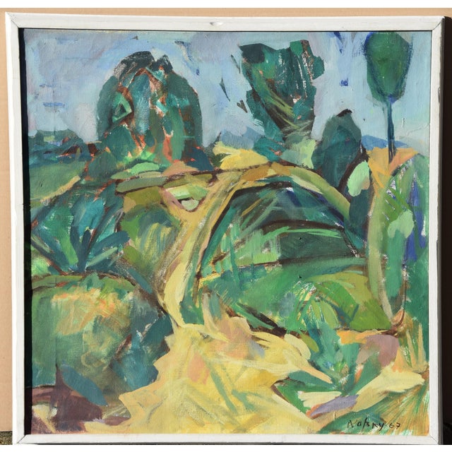 Modern Dietrich Noßky, Landscape Forest, 1967, Oil on Canvas, Framed For Sale - Image 3 of 14