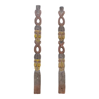 Pair of Antique African House Post For Sale