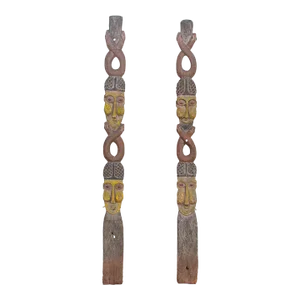 Pair of Antique African House Post
