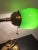Mid-Century Modern Vintage Bankers Brass Lamp Green Glass With Pull Chain For Sale - Image 3 of 11
