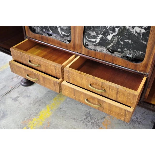 Mobile Sideboard in Cherry Veneered Wood, 1950s For Sale - Image 6 of 11