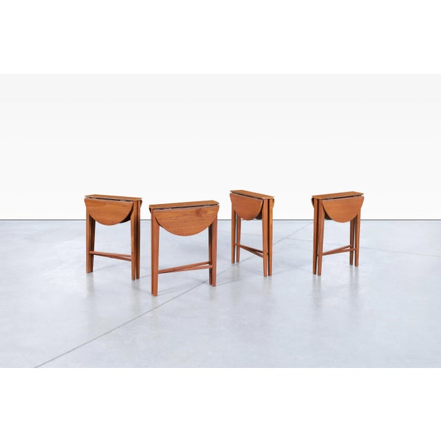Danish Modern Teak Nesting Table by Carlo Jensen for Poul Hundevad, 1960s For Sale In Los Angeles - Image 6 of 12