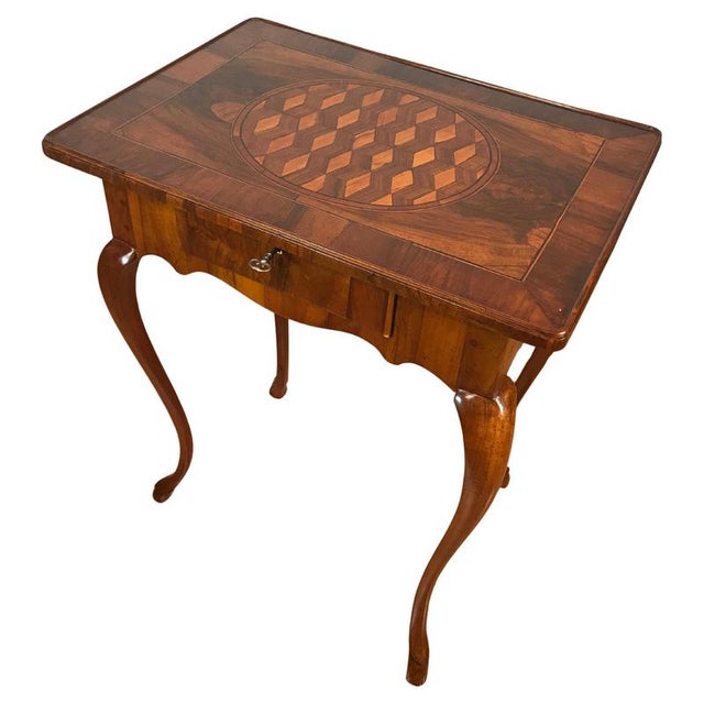 Baroque Accent Table, Germany circa 1750 Exquisite German Baroque accent table from around 1750, crafted in rich walnut...