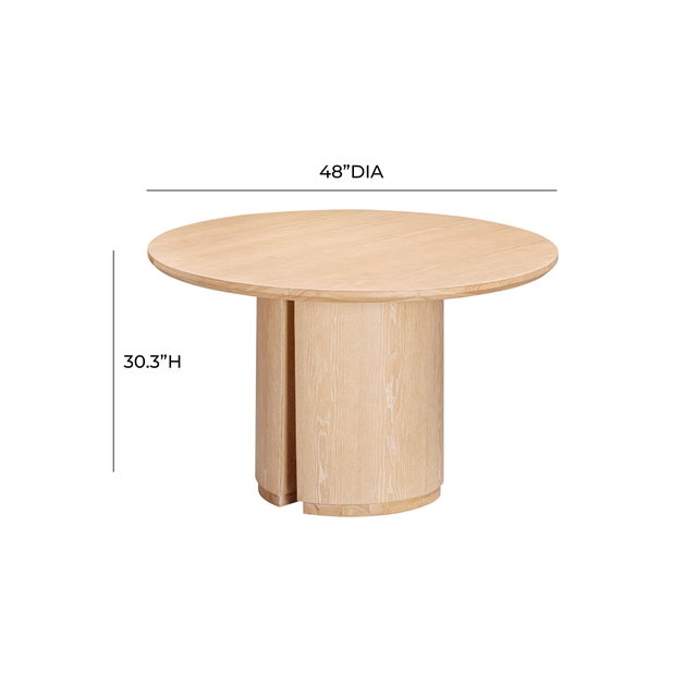 Marlow Natural Wood Round Dining Table For Sale In Los Angeles - Image 6 of 7