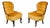 Mid-Century Armchairs in Yellow, Mid-20th Century, Set of 2 For Sale