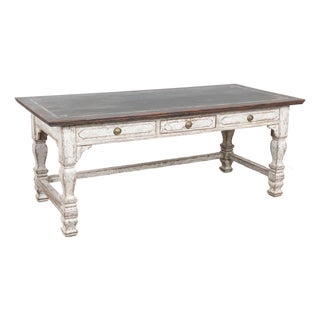 19th Century Danish Painted Baroque Library Writing Table Console For Sale