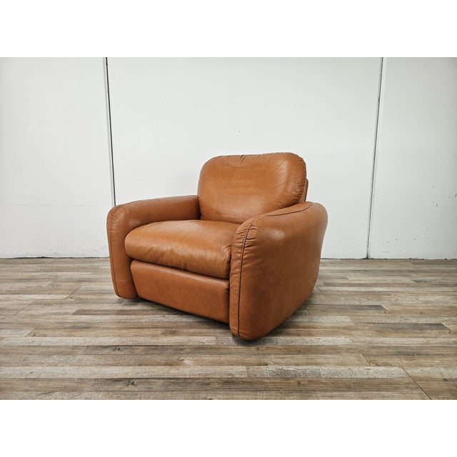 1970s Leather Piumotto Armchair by Arrigo Arrigoni for Busnelli, 1970 For Sale - Image 5 of 17