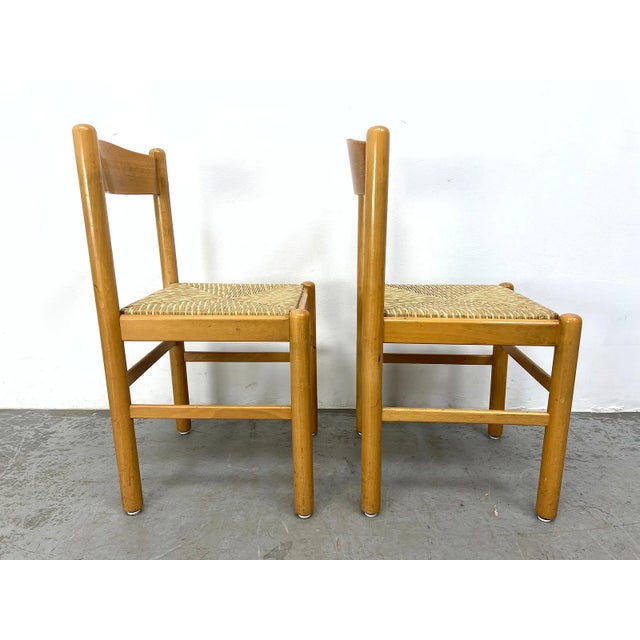 Mid 20th Century A Set of Four Vintage Rush Seat Dining Chairs For Sale - Image 5 of 13