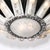 Silver Art Deco Geometric Frosted Glass & Nickeled Starburst Chandelier Signed Degué For Sale - Image 8 of 18